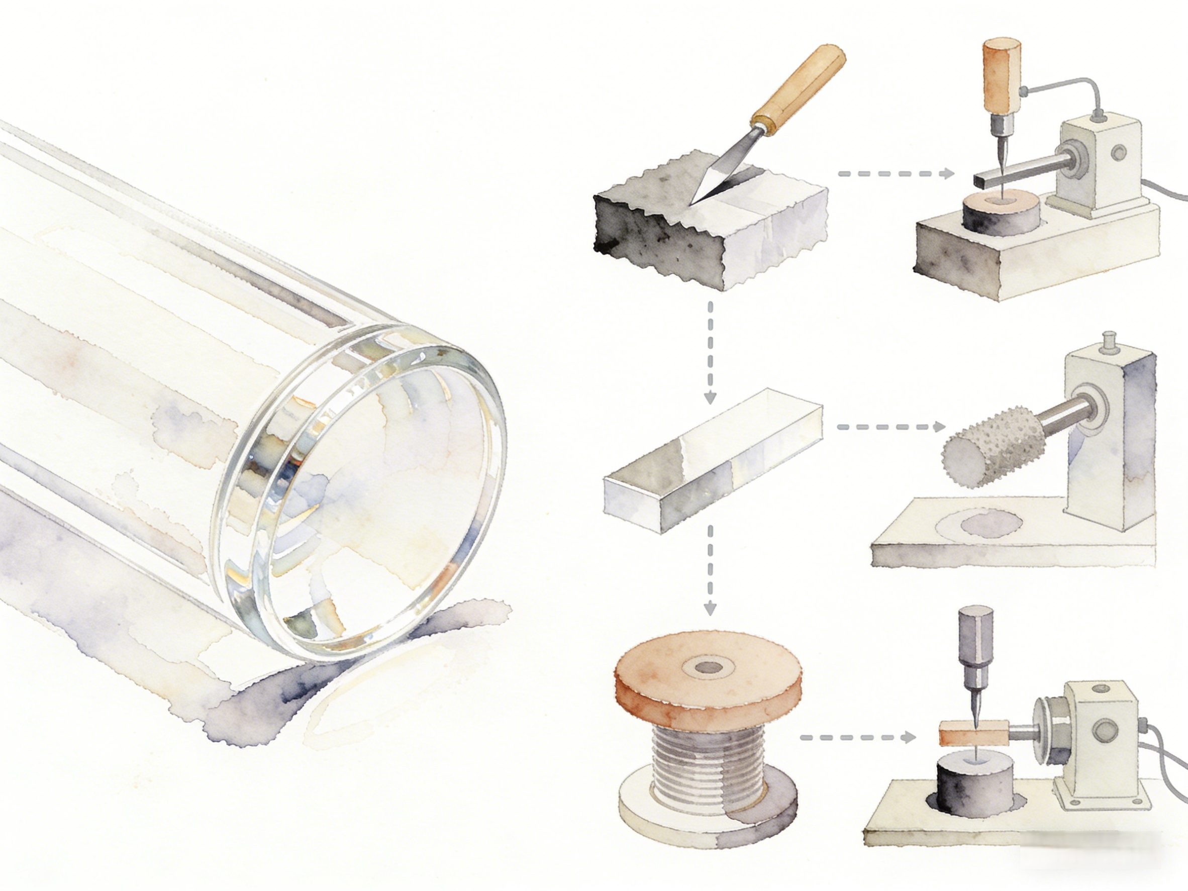 The cycle of each processing step for Micro Rod Lenses